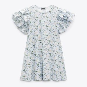 New Zara floral ruffle dress